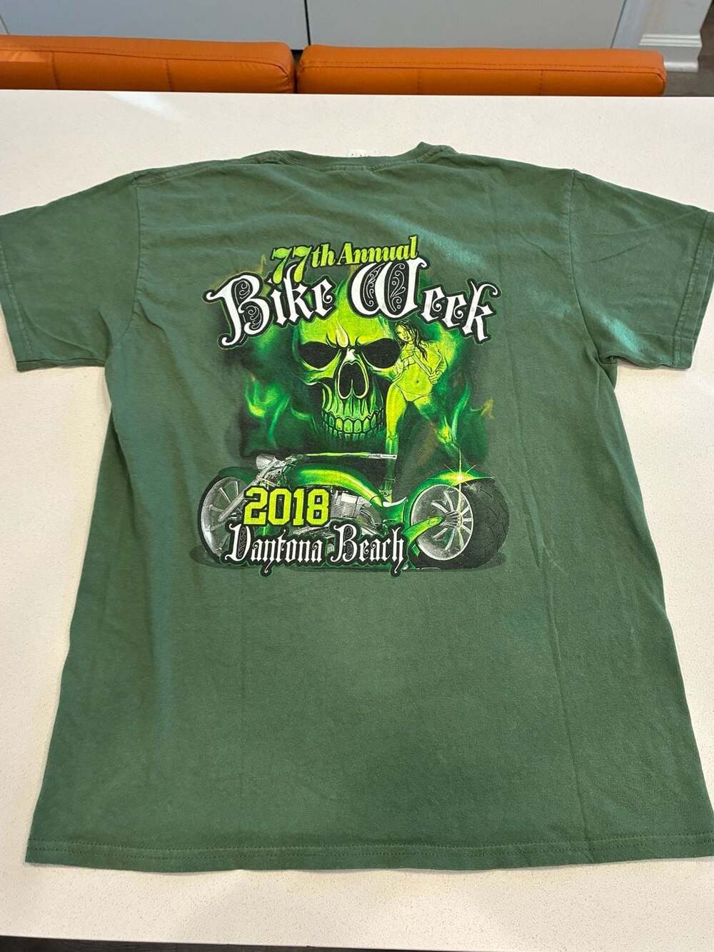 Gildan 2018 Daytona Beach Bike Week Green T-Shirt M
